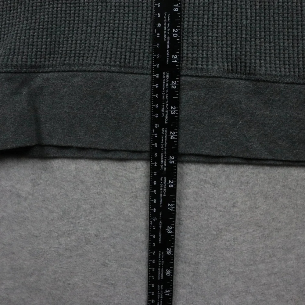 Banana Republic Hoodie Sweater Mens Medium Waffle Knit Pullover Gray Long Sleeve